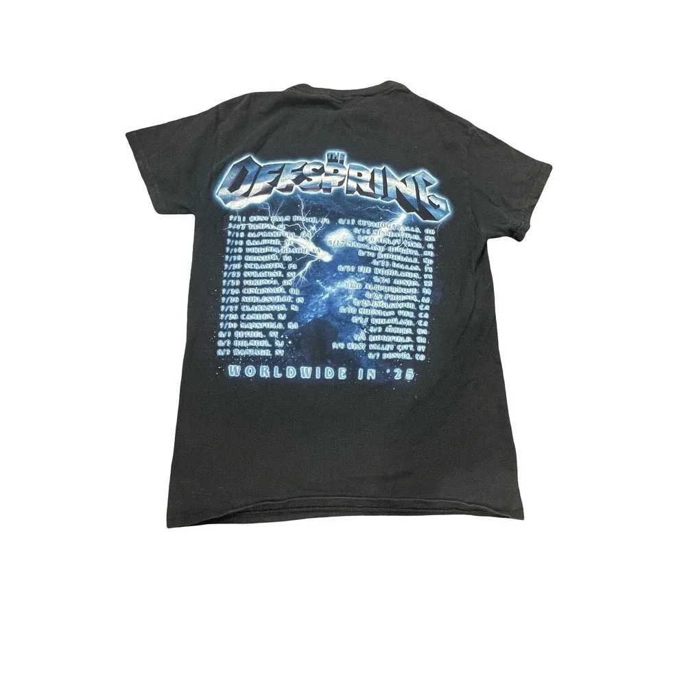 The Offspring Supercharged 2025 Worldwide Tour T-Shirt Black Small Skeleton